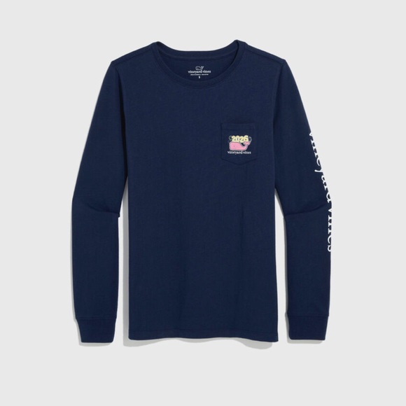 Vineyard Vines New Years 2026 Navy Long Sleeve Shirt - Picture 2 of 2